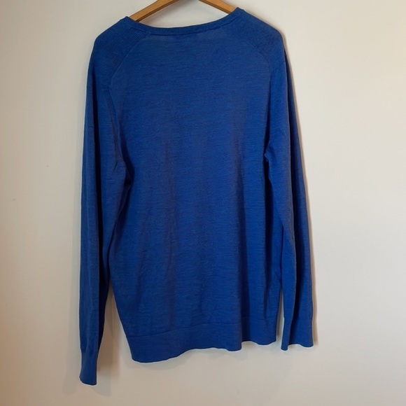 Express Men Wool Blend Sweater SZ XXL V-Neck Blue Soft and Stretchy - Picture 8 of 15
